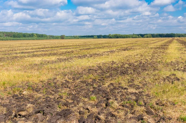 Agricultural Land Primary Tillage Cultivation Prepared New Season Central Ukraine — Stock Photo, Image