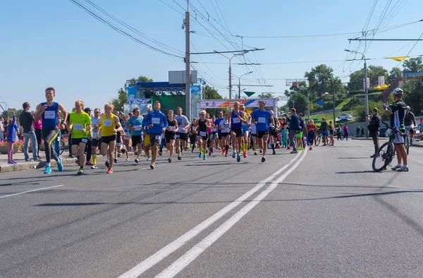 Dnepropetrovsk Ucrania Septiembre 2015 Gente Común Corriendo Competencia Run Life — Foto de Stock