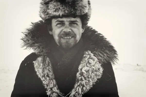 Utomhus Vintage Porträtt Sovjetiska Guld Malmletare Tas Tundra Tjuktjerhalvön 1979 — Stockfoto
