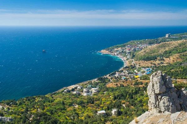 Paisaje Maravilloso Con Blue Bay Cerca Ciudad Simeiz Crimea Ucrania — Foto de Stock