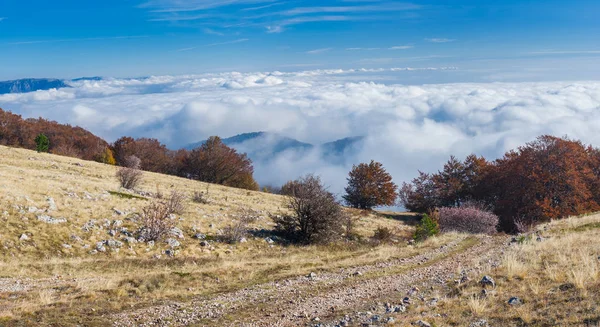Krimherbstliche Landschaft Blick Vom Babuhan Yaila Naturreservat Hinunter Zum Schwarzen — Stockfoto