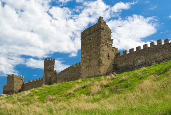 Wall Ancient Genoese Fortress Sudak Crimea Ukraine — Stock Photo, Image