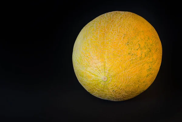 Melon Sur Fond Noir Gros Plan — Photo