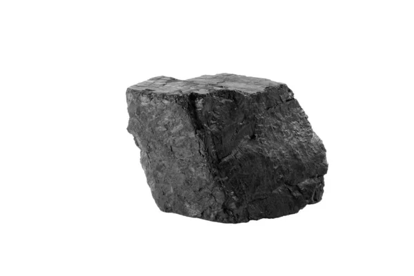 Schwarzkohlemineral Aus Der Region Donezk Ukraine Isoliert Auf Weißem Hintergrund — Stockfoto