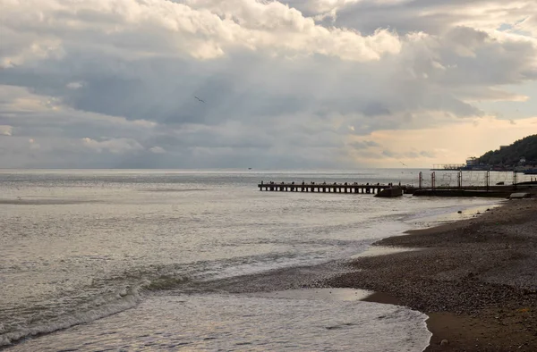 Black sea landscape at fall evening - Crimea, Ukraine.