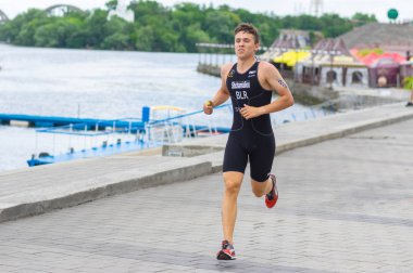 Dnipro, Ukrayna - 08 Haziran 2019: Tsikhan Shchamialiou (üçüncülük) 08 Haziran 2019'da Dnipro, Ukrayna'da düzenlenen 