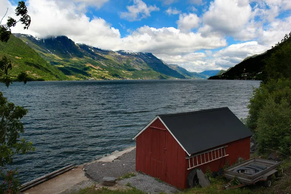 Widok Fiord Hardanger Hrabstwie Hordaland Norwegia — Zdjęcie stockowe