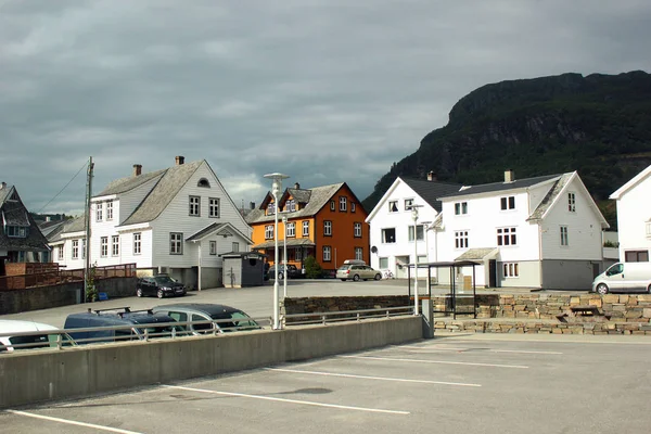 Sandeid Noruega Junio 2018 Centro Del Pueblo Sandeid Municipio Vindafjord — Foto de Stock