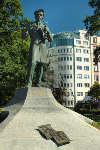 바르샤바 폴란드 2018 기념비 Taras 유명한 우크라이나 예술가 — 스톡 사진