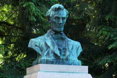 Oslo, Norveç - 26 Haziran 2018: Abraham Lincoln şık Park, popüler turizm Norveç başkenti anıt.