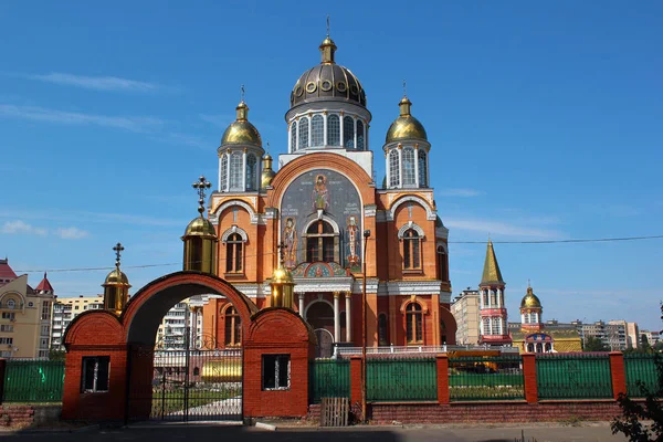 Kiev Ucraina Giugno 2018 Cattedrale Sviato Pokrovskyi Nel Distretto Obolon — Foto Stock