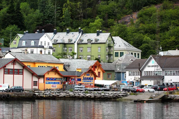 Odda Norveç Haziran 2018 Hordaland Ilçe Odda Kasabada Görünümünü Sorfjorden — Stok fotoğraf