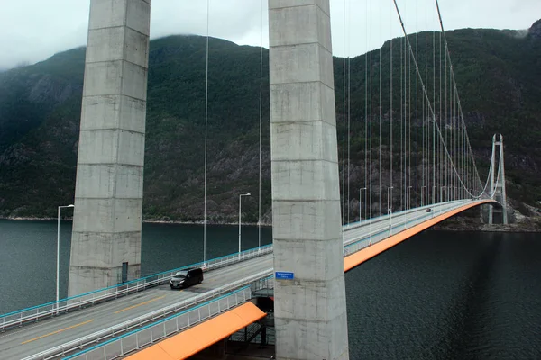 Hardanger bridge - the longest suspension bridge across the Eidfjorden branch of Hardangerfjorden in Hordaland county, Norway.