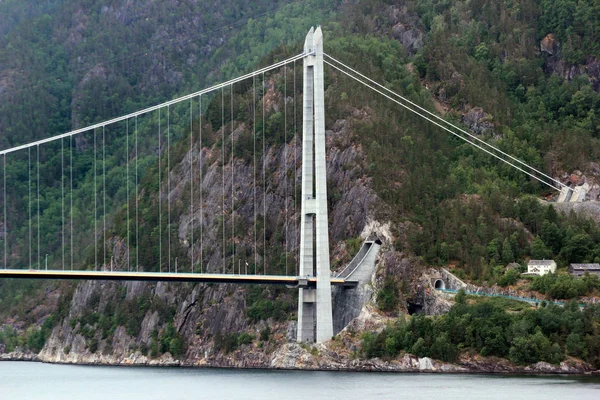 Hardanger bridge - the longest suspension bridge across the Eidfjorden branch of Hardangerfjorden in Hordaland county, Norway.