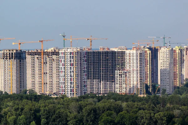 Construction of new residential houses on Left bank of Dnieper in Kyiv, Ukraine
