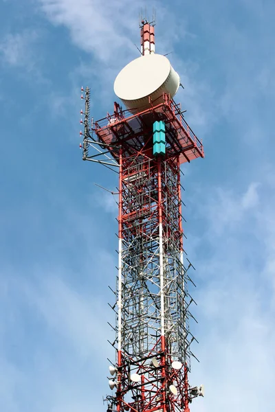 Telecommunication tower with radio equipment