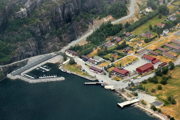 挪威罗加兰县 Lysefjord Lysebotn 村景观 — 图库照片