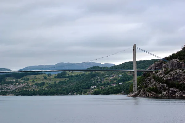 Puente Sobre Lysefjord Cerca Forsand Town Noruega — Foto de Stock