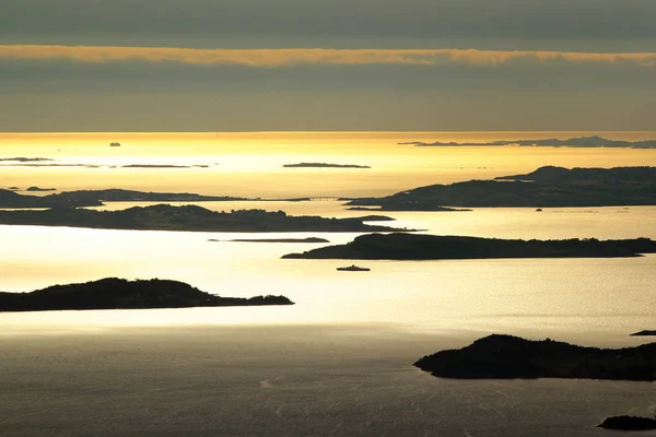 Закат Над Маленькими Островами Северу Ставангера Норвегия — стоковое фото