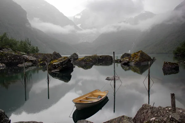 Lago Bondhus Parque Nacional Folgefonna Condado Hordaland Noruega — Foto de Stock
