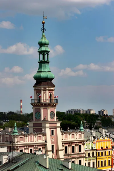Вид Воздуха Старый Город Замоц Польша — стоковое фото