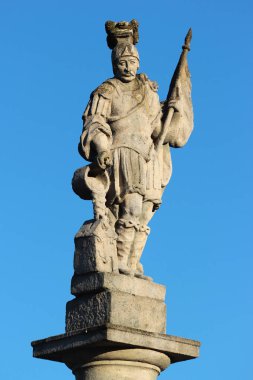 Narol, Polonya - 4 Mayıs 2018: Anıt Saint Florian, kasaba Narol, sonra Florianow, 1585 kurulan Florian Nieledewski adanmış.