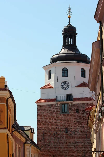 Lublin Poland April 2018 Tower Cracow Gate Old Town One — Stock Photo, Image