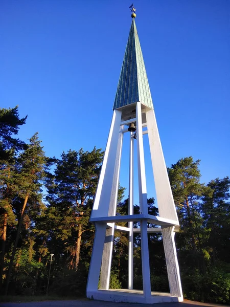 Oslo Norwegia Czerwca 2018 Dzwonnica Kościoła Bygdoy Zbudowany 1968 Roku — Zdjęcie stockowe