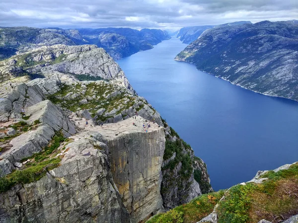 Preikestolen Predigerkanzel Felsen Über Dem Lysefjord Rogaland Norwegen — Stockfoto