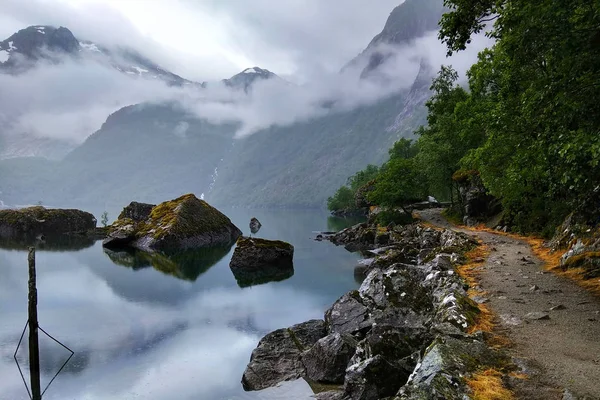 Lago Bondhus Parque Nacional Folgefonna Condado Hordaland Noruega — Foto de Stock