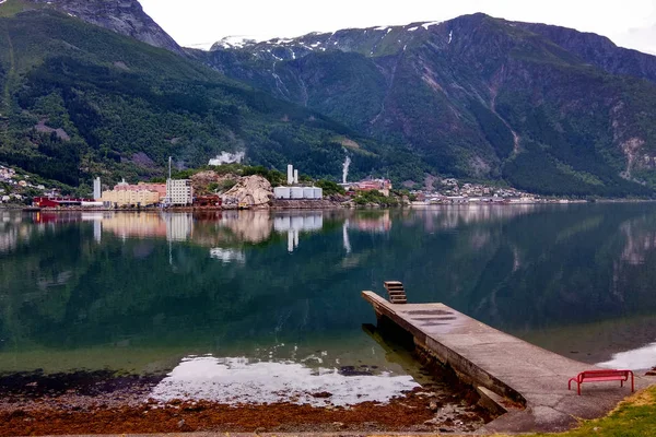 Zinc Smelter Plant Boliden Odda Hordaland County Norway Established Back — Stock Photo, Image