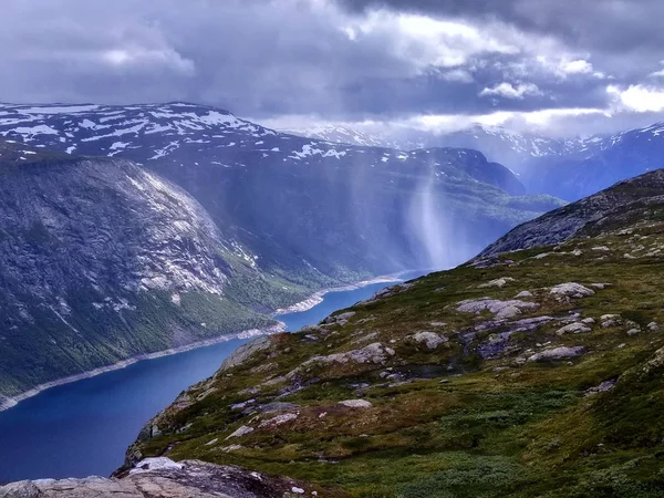 Auf Dem Weg Nach Trolltunga Hordaland County Norwegen — Stockfoto