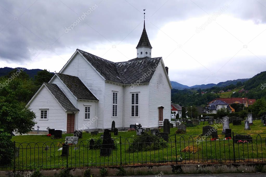 Old church in Ulvik, Hordaland county, Norway