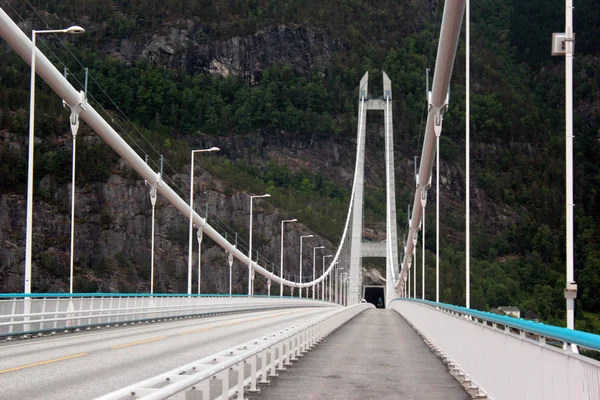 Hardangerbrua Νορβηγία Ιουνίου 2018 Hardanger Γέφυρα Μακρύτερος Γέφυρα Αναστολής Κατά — Φωτογραφία Αρχείου