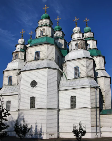 Iglesia Madera Más Grande Ucrania Patrimonio Humanidad Unesco Catedral Santísima —  Fotos de Stock
