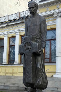 Monument to Dmytro Yavornytskyi in Dnipro, Ukraine clipart