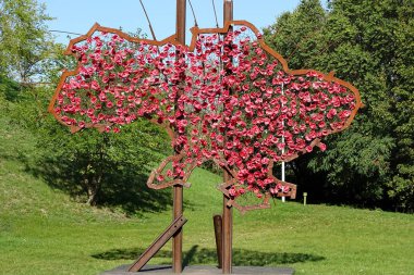 Kiev, Ukrayna - 29 Eylül 2017: Ukrayna, deli sembolik Haritası