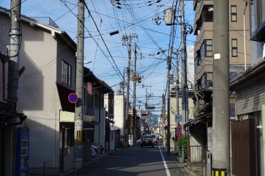 Kyoto, Japonya - 4 Ekim 2017: Sokak trafik Merkezi Kyoto.