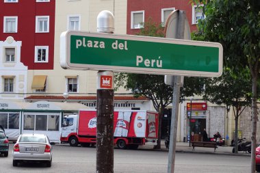 Sokak adı plaka Madrid, İspanya