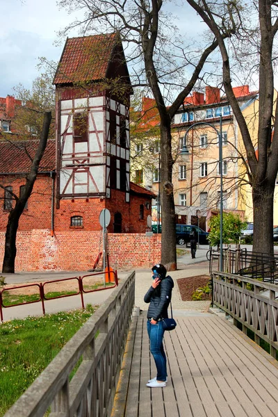 Paisaje urbano del centro de Lidzbark Warminski, una ciudad en el Voivodato Warmian-Masurian en Polonia y la capital del condado de Lidzbark . — Foto de Stock