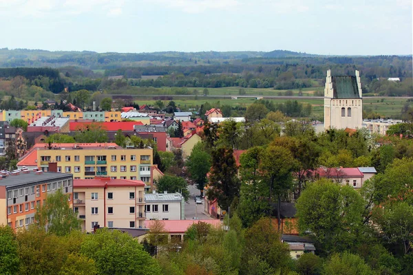 Paesaggio urbano della città di Goldap, Voivodato di Warmian-Masurian, Polonia . — Foto Stock