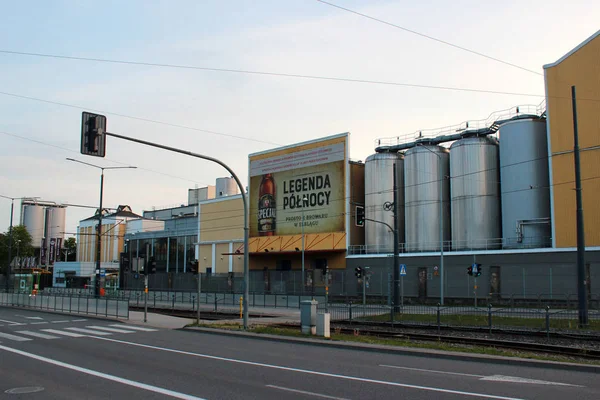 Edifício da cervejaria Elblag fundada em 1872, agora pertencente ao Grupa Zywiec SA . — Fotografia de Stock