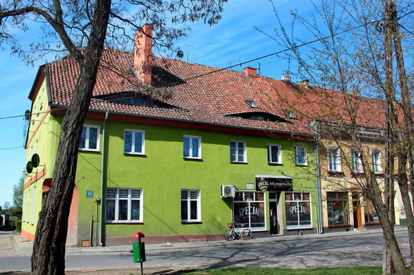 Pohled na město Sepopol v okrese Bartoszyce, Warmian-Masurské vojvodství, Polsko. — Stock fotografie