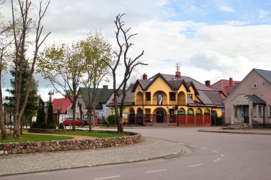  Przerosl merkezi Pazar Meydanı görünümü, Suwalki County bir köy, Podlaskie Voivodeship, kuzey-doğu Polonya.