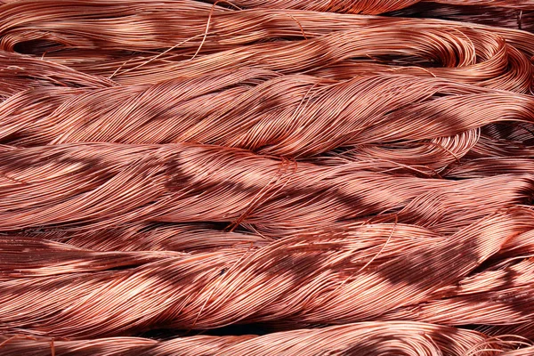 Feixes de fio de cobre como fundo — Fotografia de Stock