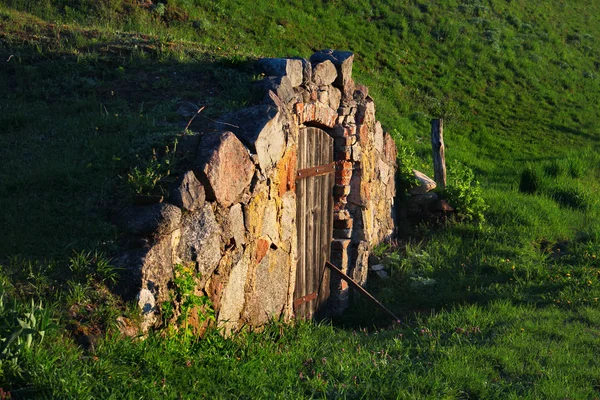 Adega de raiz em um campo, Polônia — Fotografia de Stock