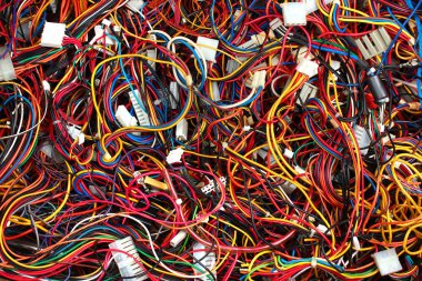  Elektrik telleri renkli karmaşa.