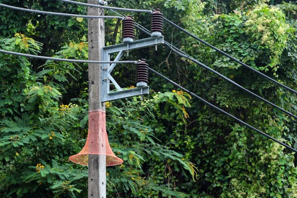 Affennetz Einem Strommast Phuket Thailand Affen Und Andere Wildtiere Verursachen — Stockfoto