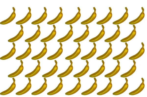 Bananas Douradas Isoladas Fundo Branco — Fotografia de Stock