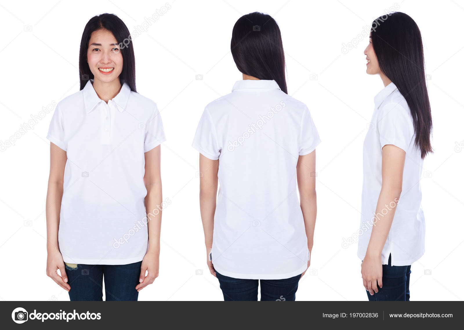 female white polo shirt